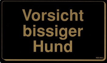 Hinweisschild - VORSICHT BISSIGER HUND - Gr. 25 x 15 cm - 308461