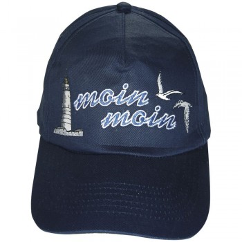 Baseballcap mit Einstickung - Leuchtturm Moin Moin - 68875 dunkelblau
