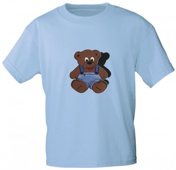 Kinder T-Shirt mit Aufdruck - Bärchen - 06890 - hellblau - Gr. 86-164