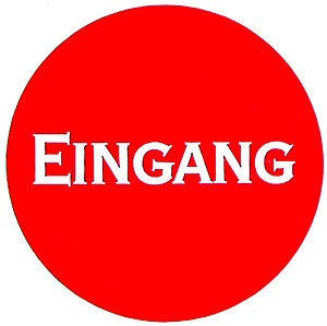 Kunststoffschild - EINGANG - Durchmesser 70mm - 308047 - Geschäft Laden