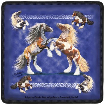 Untersetzer 2er-Set Pferde - 2 Steigende Tinker - 23508 Gr. ca. 10 x 10 cm