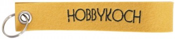 Filz-Schlüsselanhänger mit Stick Hobbykoch Gr. ca. 17x3cm 14210 gelb