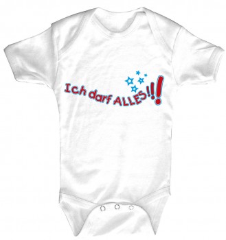 Babystrampler mit Print - Ich darf alles – 08496 weiß - Gr. 0-24 Monate