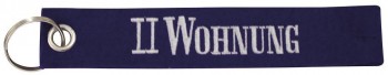 Filz-Schlüsselanhänger mit Stick II WOHNUNG Gr. ca. 17x3cm 14108 Keyholder blau