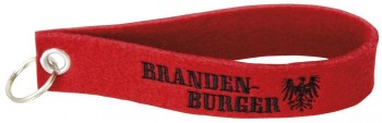 Filz-Schlüsselanhänger mit Stick Brandenburger Gr. ca. 17x3cm 14205 rot