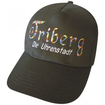 Schirm - Mütze -  Cappy mit farbiger Bestickung - Friberg Die Uhrenstadt - 68026 grau - Cap Kappe Baumwollcap Baseballcap