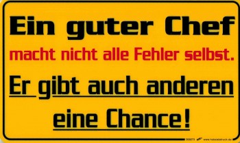 Spaß-Schild - EIN GUTER CHEF - 309273 - 25cm x 15cm - Arbeit Büro Job