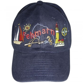 Baseballcap mit Einstickung - Insel Fehmarn - 68872 schwarz