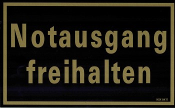 Hinweisschild - NOTAUSGANG FREIHALTEN - 308471 - Gr. 26 x 16 cm