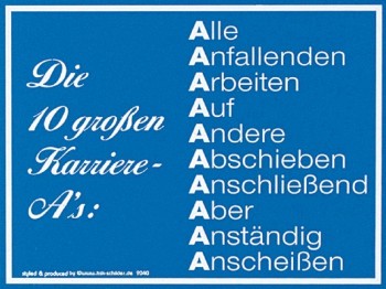 Spaß-Schild - Die 10 Großen Karriere-As ... - 309040 - 25cm x 15cm