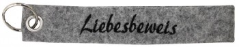 Filz-Schlüsselanhänger mit Stick Liebesbeweis Gr. ca. 17x3cm 14152 grau