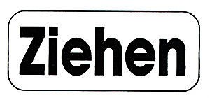 Hinweisschild - ZIEHEN - Gr. ca. 65 x 30 mm - 308009