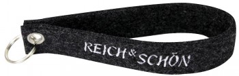 Filz-Schlüsselanhänger mit Stick Reich & Schön Gr. ca. 17x3cm 14213 schwarz