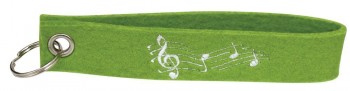 Filz-Schlüsselanhänger mit Stick Noten Gr. ca. 17x3cm 14228 grün