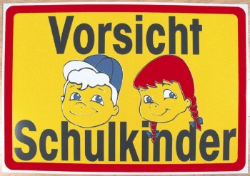 Verkehrsschild - Vorsicht Schulkinder - 308878 - 100cm x 70cm - Kunststoffschild Straße