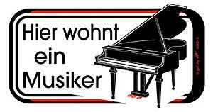 Hinweisschild Türschild - Hier wohnt ein Musiker - 308243