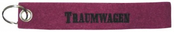 Filz-Schlüsselanhänger mit Stick TRAUMWAGEN Gr. ca. 17x3cm 14105 Keyholder himbeer rot