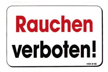 Verbotsschild - RAUCHEN VERBOTEN - Gr. ca. 150 x 95 mm - 308156