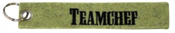 Filz-Schlüsselanhänger mit Stick TEAMCHEF Gr. ca. 17x3cm 14137 Keyholder lind