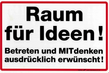 Humorvolles Schild - Raum für Ideen! - 309283 - 30 x 20 cm