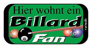 Türschild -  Hier wohnt ein Billard Fan - 308122