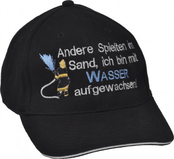 Baseballcap mit Einstickung - Feuerwehrmann ... Andere spielten im Sand - 68167 schwarz