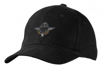 Baseballcap mit Stick - Abzeichen Military Fallschirm - 68451 schwarz