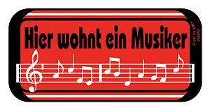 Türschild - Hier wohnt ein Musiker - 308242 - Gr. ca. 14,5 x 7,5 cm