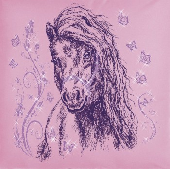 KISSEN - Schmetterling-Pony - Gr. ca. 40x40cm - 11332 - Zierkissen Dekokissen