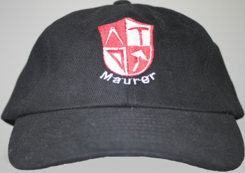Baseballcap mit Einstickung - Zunftzeichen Handwerk Maurer - 68620 schwarz