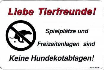 Schild - SPIELPLATZ - KEINE HUNDEKOTABLAGEN - 308556 - 30 x 20 cm