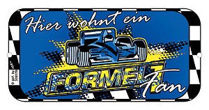 Hinweisschild Tür - Hier wohnt ein Formel 1 Fan - 308178