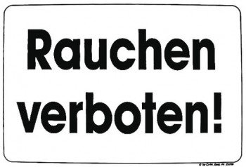 Hinweisschild - RAUCHEN VERBOTEN - Gr. ca. 25 x 15 cm - 308434