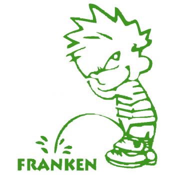 Pinkelmännchen-Applikations- Aufkleber - Franken - ca. 15cm - 303642 - grün