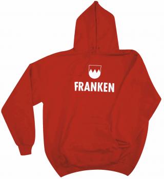 Kapuzen-Sweater-Hoody unisex mit Print - Franken - 09022 rot - Gr. M