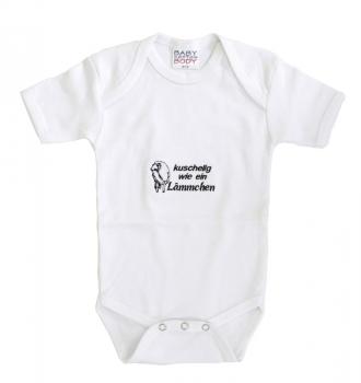 Babystrampler mit Einstickung – kuschelig wie ei Lämmchen - 08340 weiß - Gr. 12-18 Monate