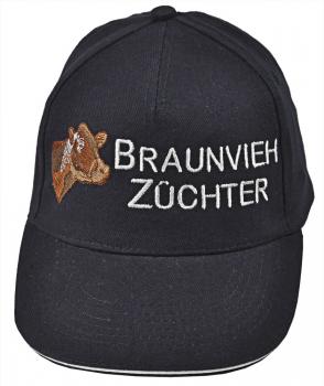 Baseballcap mit Stick - Braunvieh Züchter - 69740 schwarz