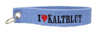 Filz-Schlüsselanhänger mit Stick I love Kaltblut Gr. ca. 17x3cm 14101 blau