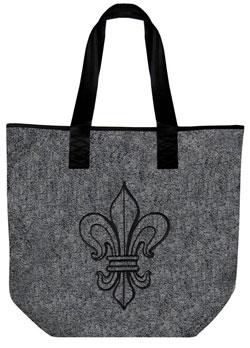Filztasche mit großem Stick-Motiv - Lilie - (26006 grau) Umhängetasche Bag Tasche Schultertasche