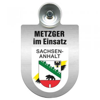 Einsatzschild mit Saugnapf - Metzger im Einsatz - incl. Regionenwappen nach Wahl 393825