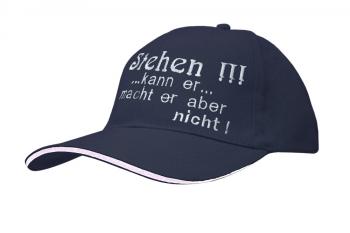 Baseballcap mit Einstickung - Stehen.. kann er.. macht er aber nicht - 69727 dunkelblau