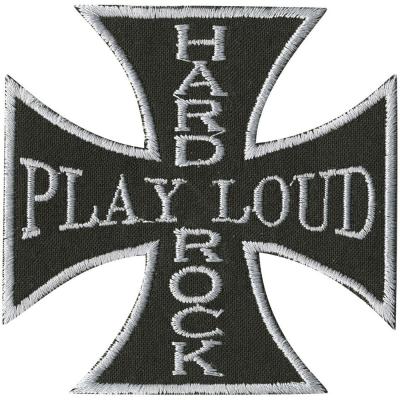Aufnäher - PLAY LOUD HARD ROCK - 01989 - Gr. ca. 8 x 8cm