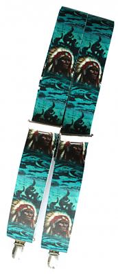 Hosenträger mit Print - Indianer Häuptling - 06539 grün
