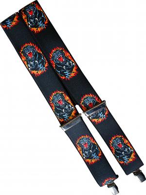 Hosenträger mit Print - Black Panther Flammen - 06599 - schwarz