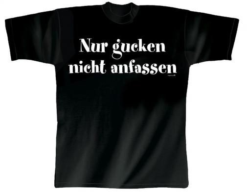T-Shirt unisex mit Print - Nur gucken, nicht anfassen - 09325 schwarz - Gr. S-XXL