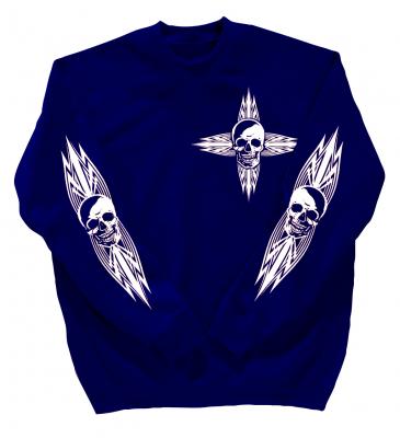 Sweatshirt mit Print - Totenkopf - 10119 - versch. farben zur Wahl - Gr.S-XXl