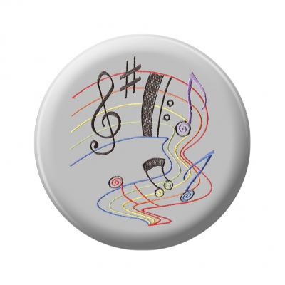 Ansteckbutton - Noten geschwungen - 18606 - Gr. ca. 5,7 cm