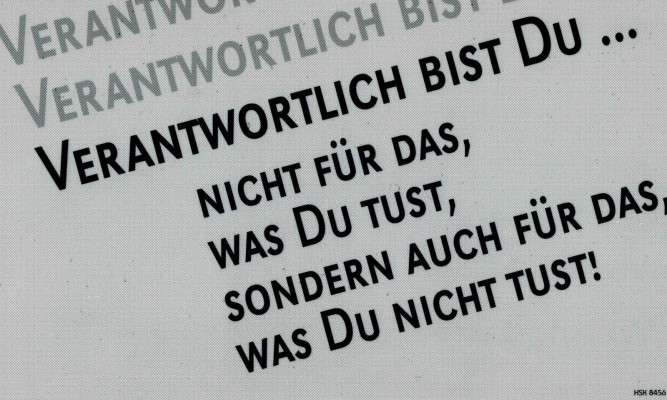 Kunststoffschild - Hinweisschild - Warnschild -VERANTWORTLICH BIST DU... - Gr. 25 x 15 cm - 308456