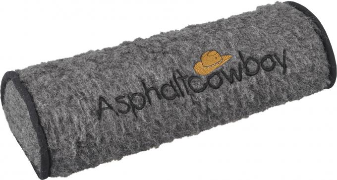 Nackenrolle mit Einstickung - Asphaltcowboy - Gr. ca. 42 x 16,5 x 9,5 cm - 30061 grau