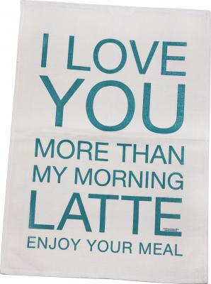 Baumwoll Geschirrtuch - Küchentuch - Trockentuch - I love you more than my morning - 31498